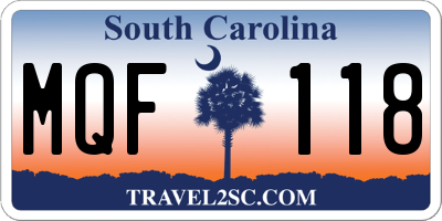 SC license plate MQF118