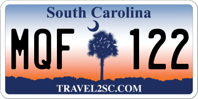 SC license plate MQF122