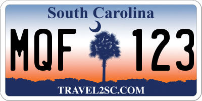 SC license plate MQF123