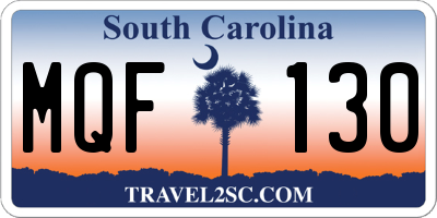 SC license plate MQF130