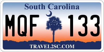 SC license plate MQF133