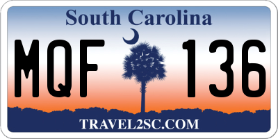 SC license plate MQF136