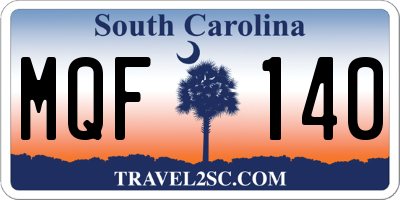 SC license plate MQF140