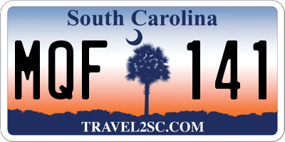 SC license plate MQF141
