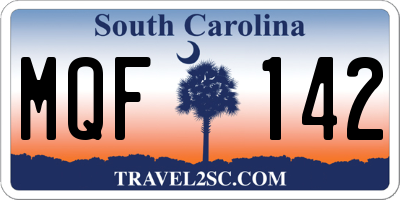 SC license plate MQF142