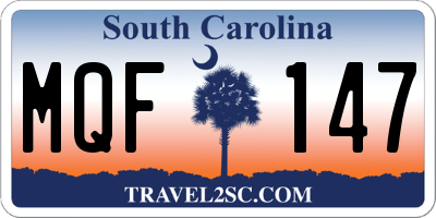 SC license plate MQF147