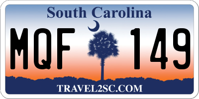 SC license plate MQF149