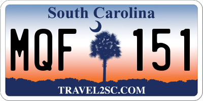 SC license plate MQF151