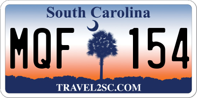 SC license plate MQF154