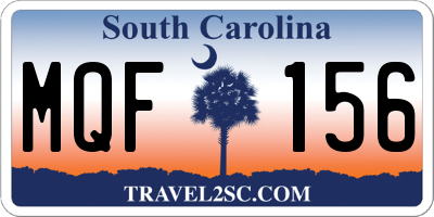 SC license plate MQF156