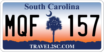 SC license plate MQF157