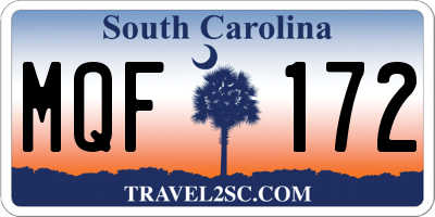 SC license plate MQF172