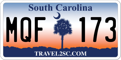 SC license plate MQF173