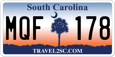 SC license plate MQF178