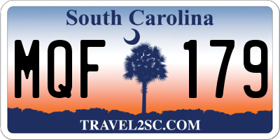 SC license plate MQF179