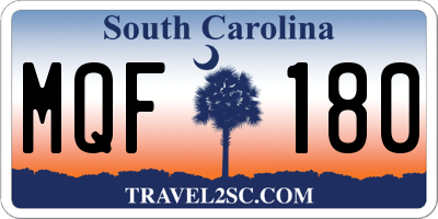 SC license plate MQF180