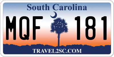 SC license plate MQF181