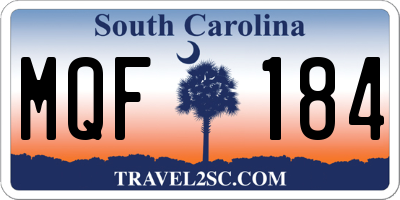 SC license plate MQF184