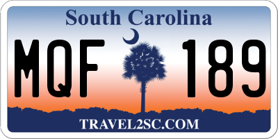 SC license plate MQF189