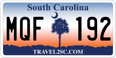 SC license plate MQF192