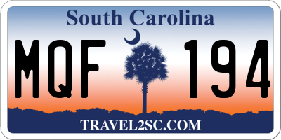 SC license plate MQF194