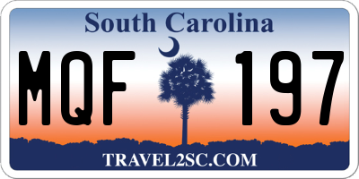 SC license plate MQF197