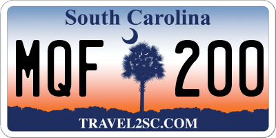 SC license plate MQF200