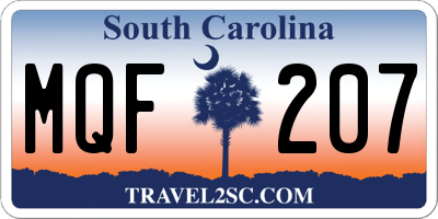 SC license plate MQF207