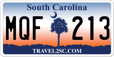 SC license plate MQF213