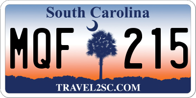 SC license plate MQF215