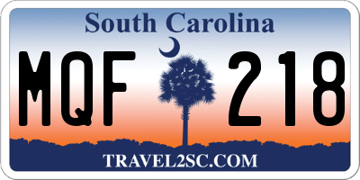 SC license plate MQF218