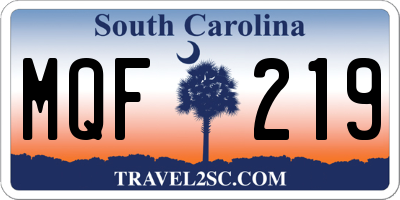 SC license plate MQF219