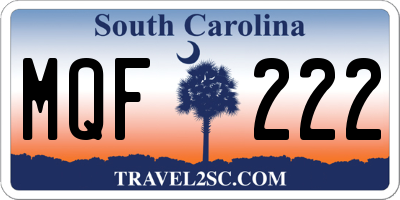 SC license plate MQF222