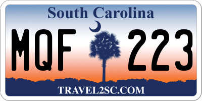 SC license plate MQF223