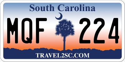 SC license plate MQF224