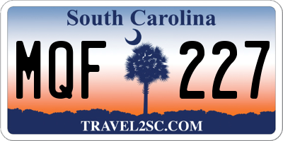 SC license plate MQF227