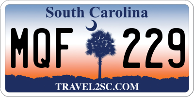 SC license plate MQF229