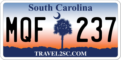 SC license plate MQF237