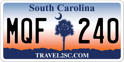 SC license plate MQF240