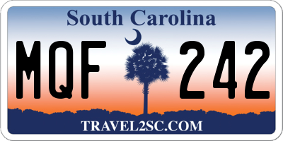 SC license plate MQF242