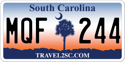 SC license plate MQF244