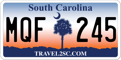 SC license plate MQF245