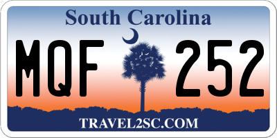 SC license plate MQF252