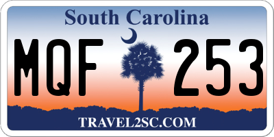 SC license plate MQF253