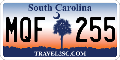 SC license plate MQF255
