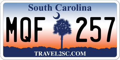 SC license plate MQF257