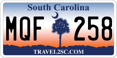 SC license plate MQF258