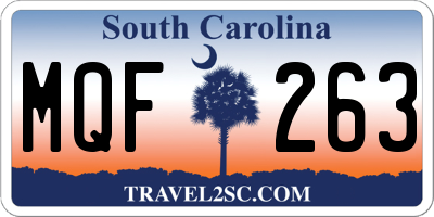 SC license plate MQF263