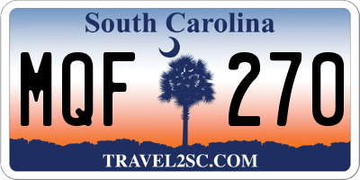 SC license plate MQF270