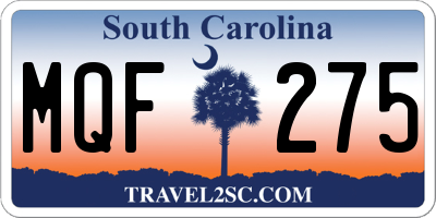 SC license plate MQF275